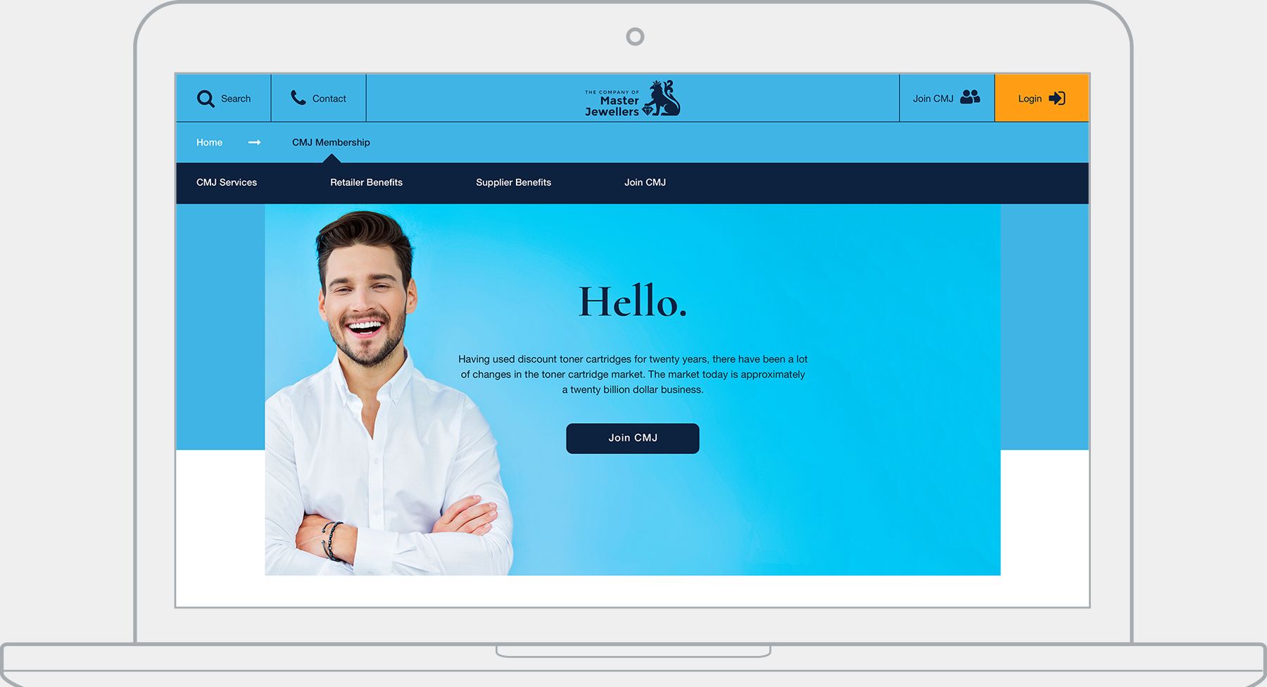 The Company of Master Jewellers Website Home Page Mockup