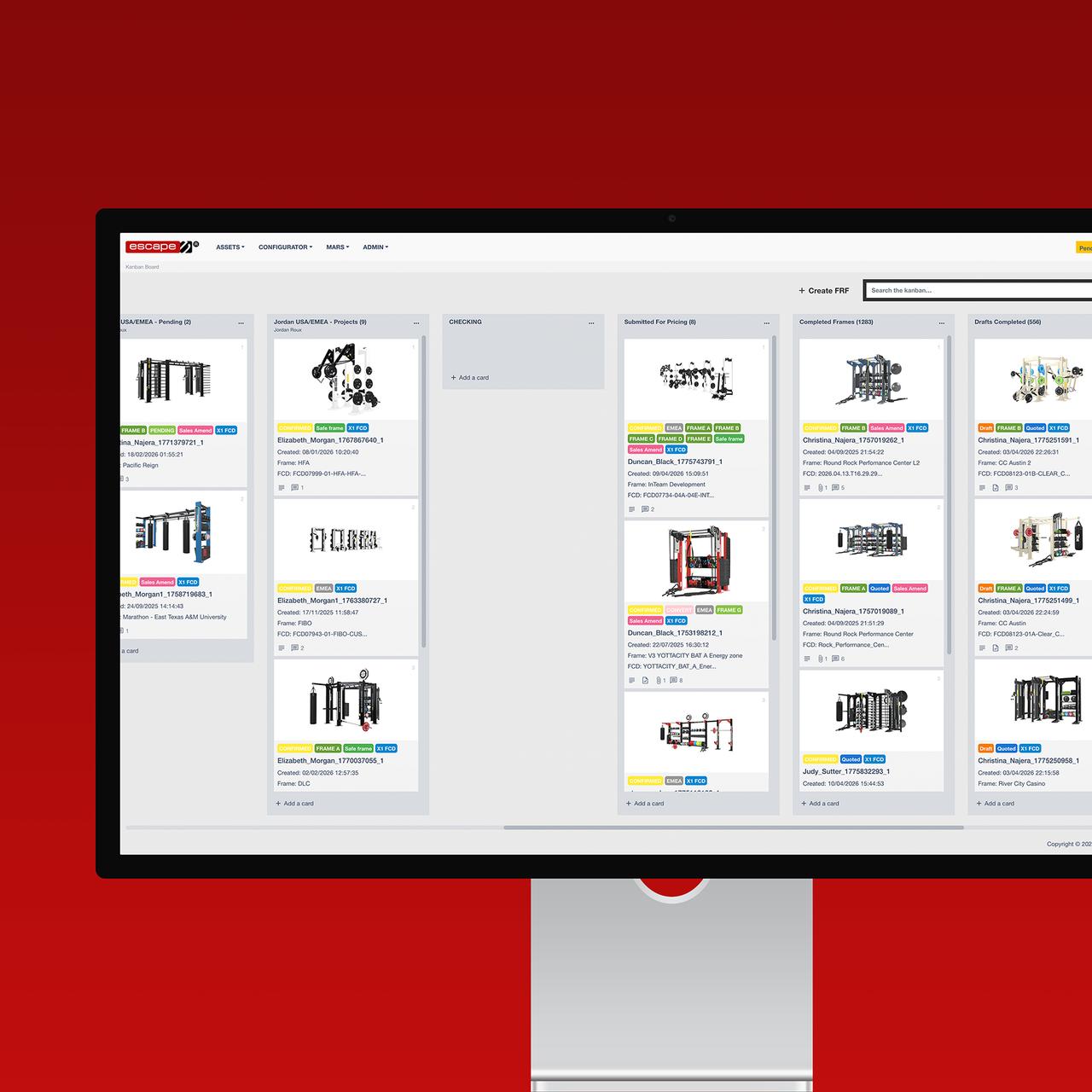 Escape Fitness DAL Web App Gallery Image