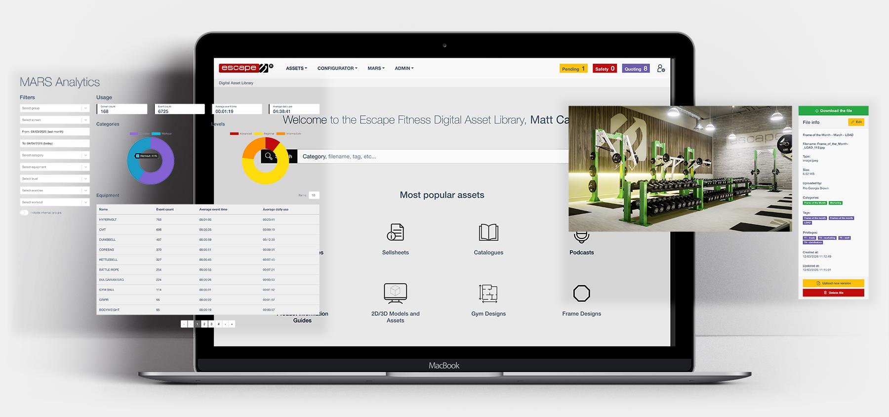 Escape Fitness Website Home Page Mockup