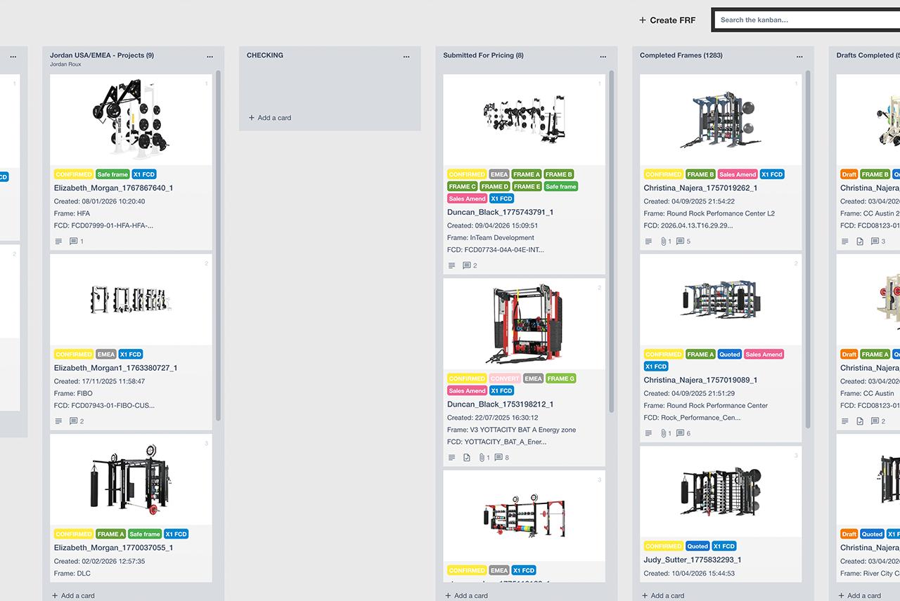 Escape Fitness Frame Kanban Board Screenshot
