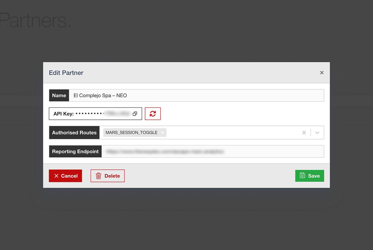 Escape Fitness MARS Partner Authorisation Screenshot