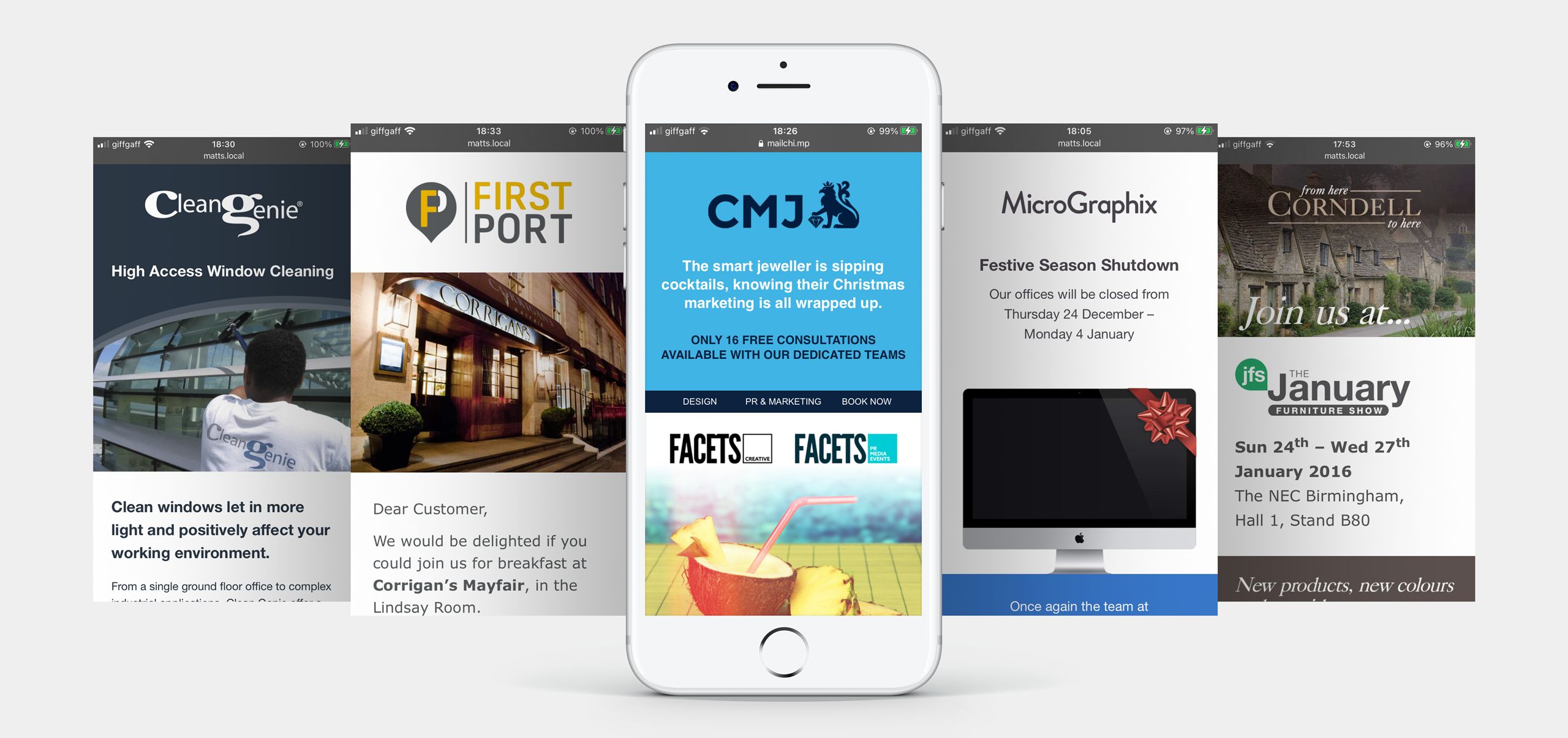Various clients Mobile Screens Mockup