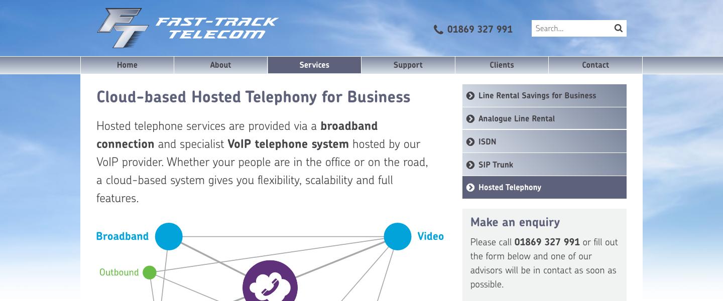 Fast-Track Telecom Cloud Telephony Web Page Top