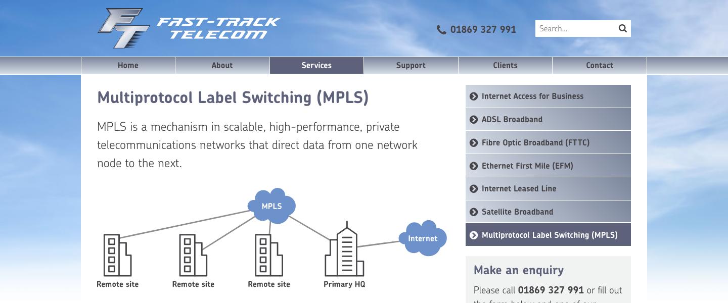 Fast-Track Telecom MPLS Web Page Top