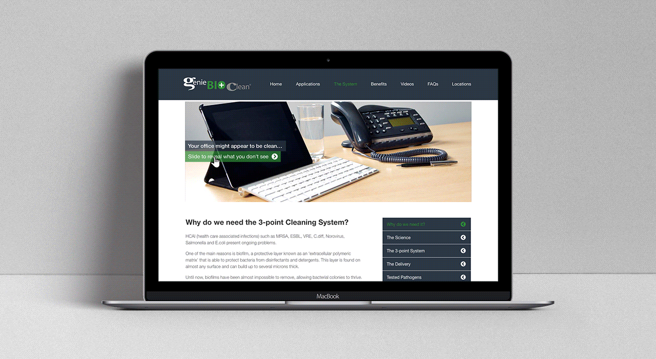 Genie Bio Clean Pathogen Vision Slider Web Page