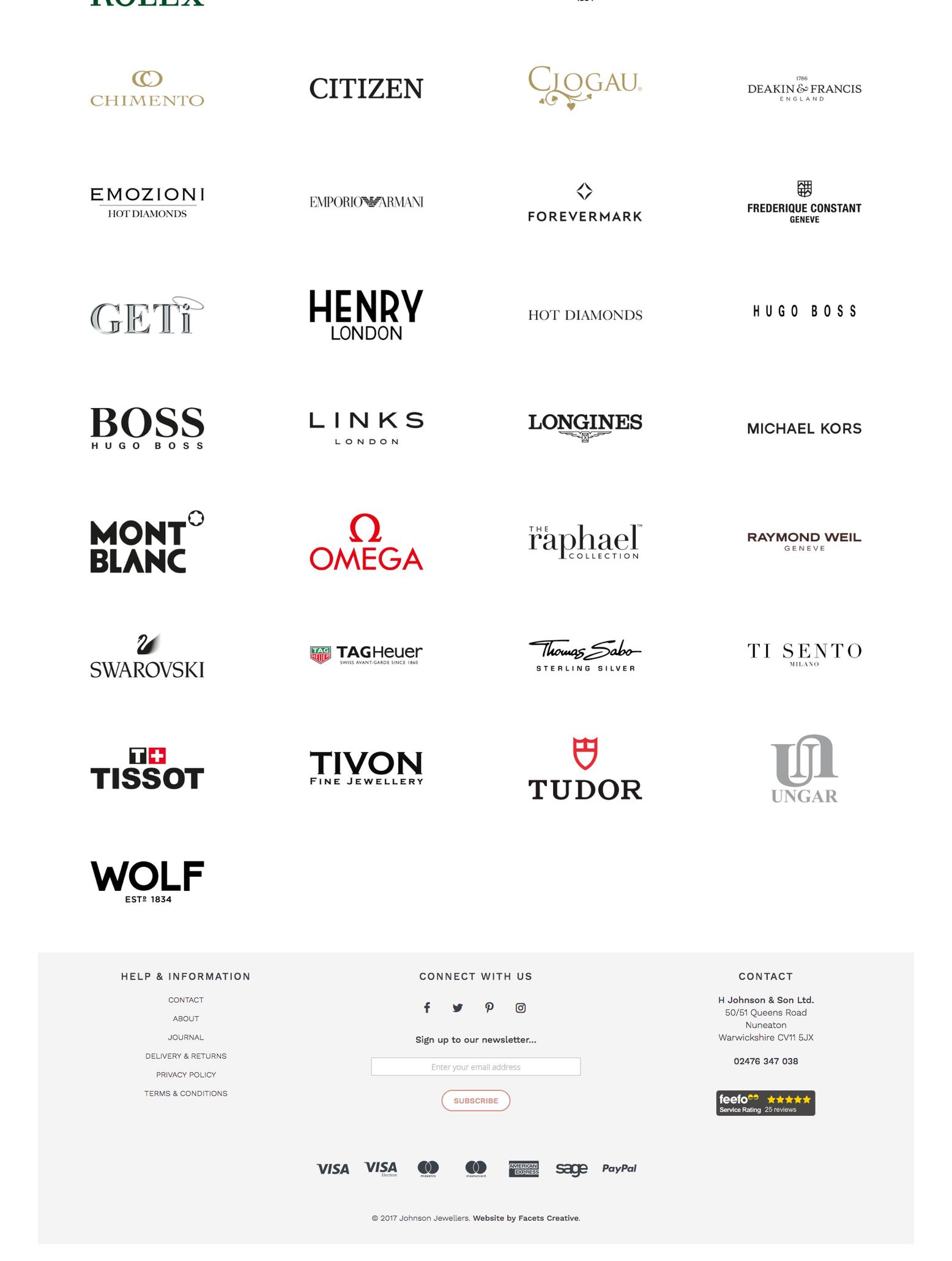 Johnsons Jewellers Brands Web Page Body