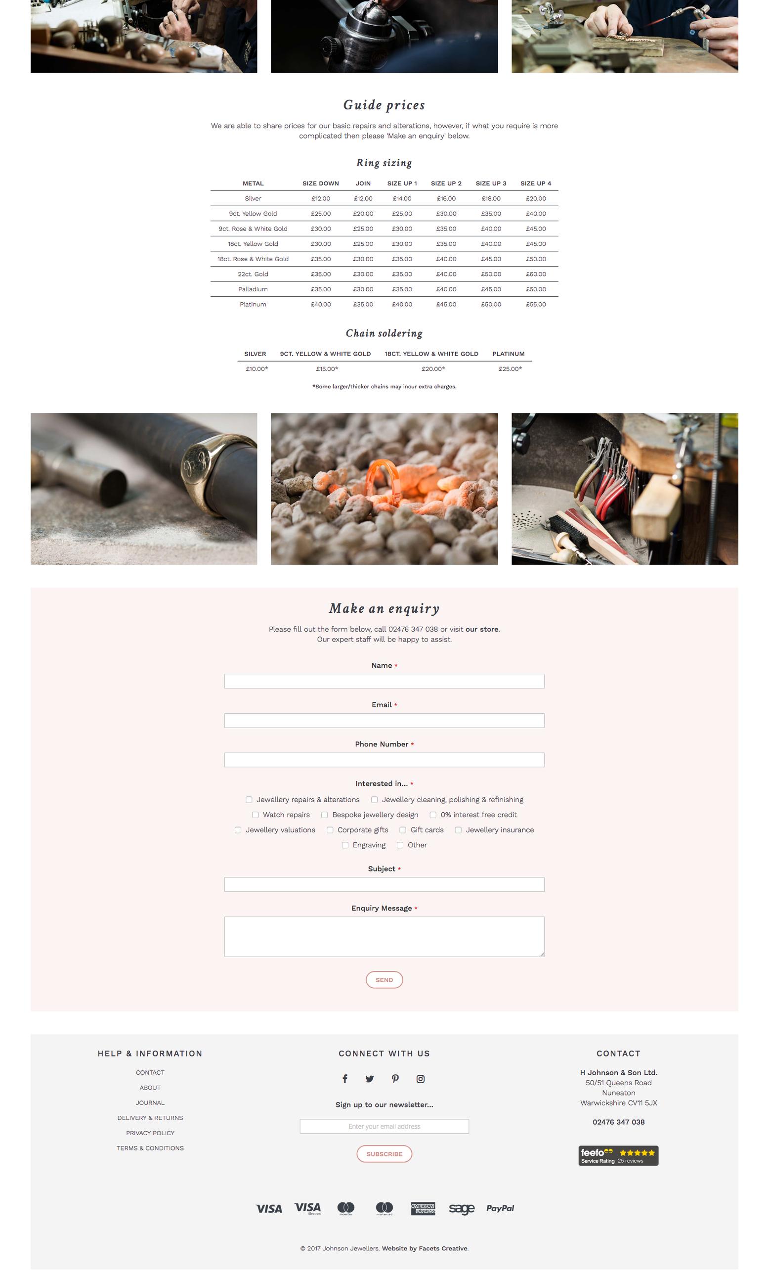 Johnsons Jewellers Repairs & Alterations Web Page Body