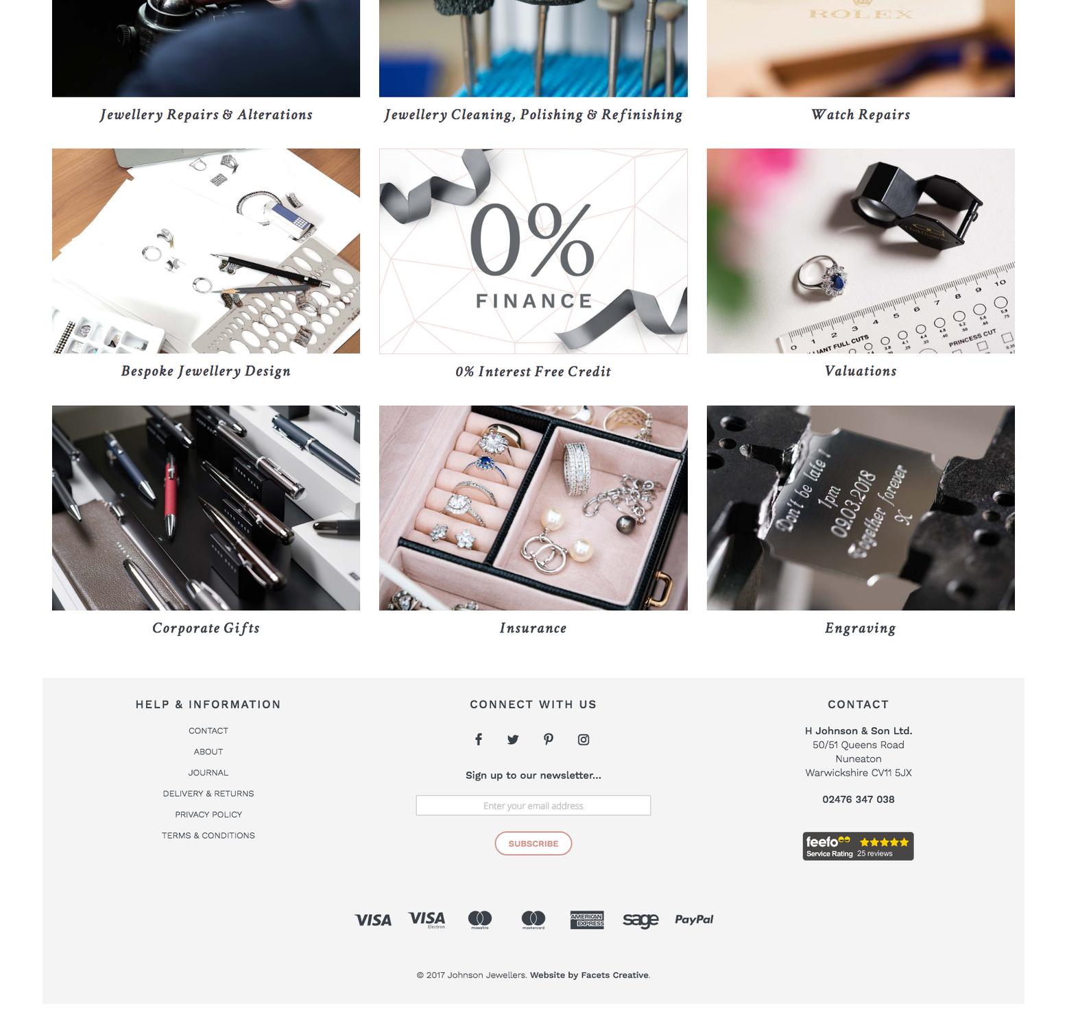 Johnsons Jewellers Services Web Page Body