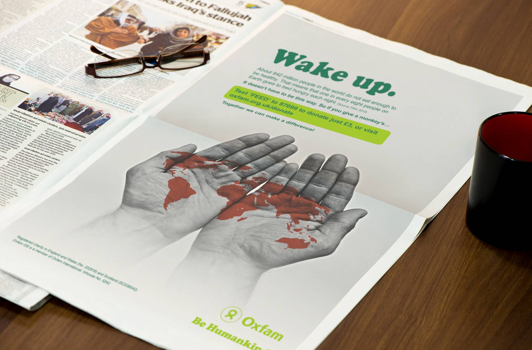 Oxfam Creative Concept Newspaper Mockup