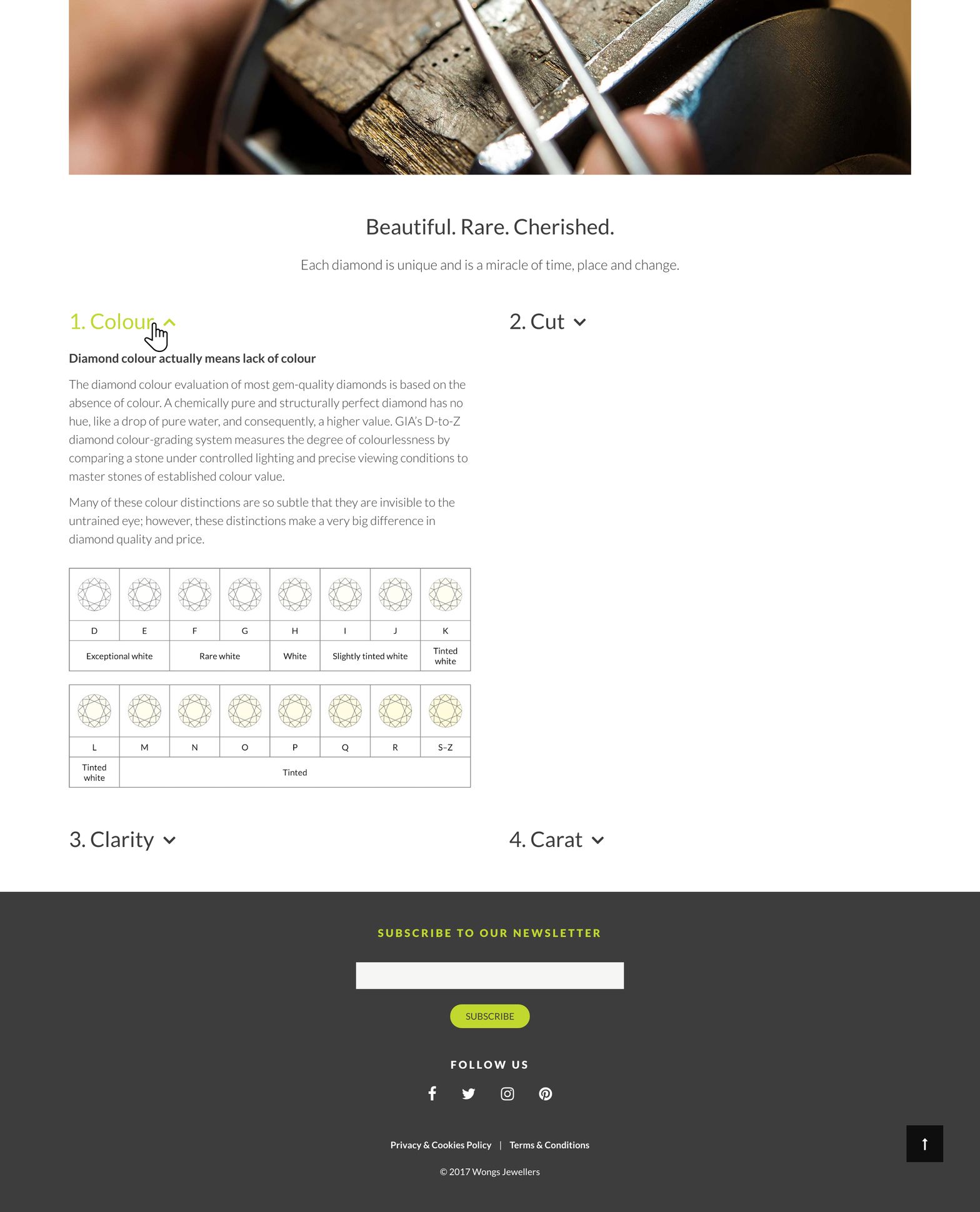 Wongs Jewellers Diamond Guide Web Page Body